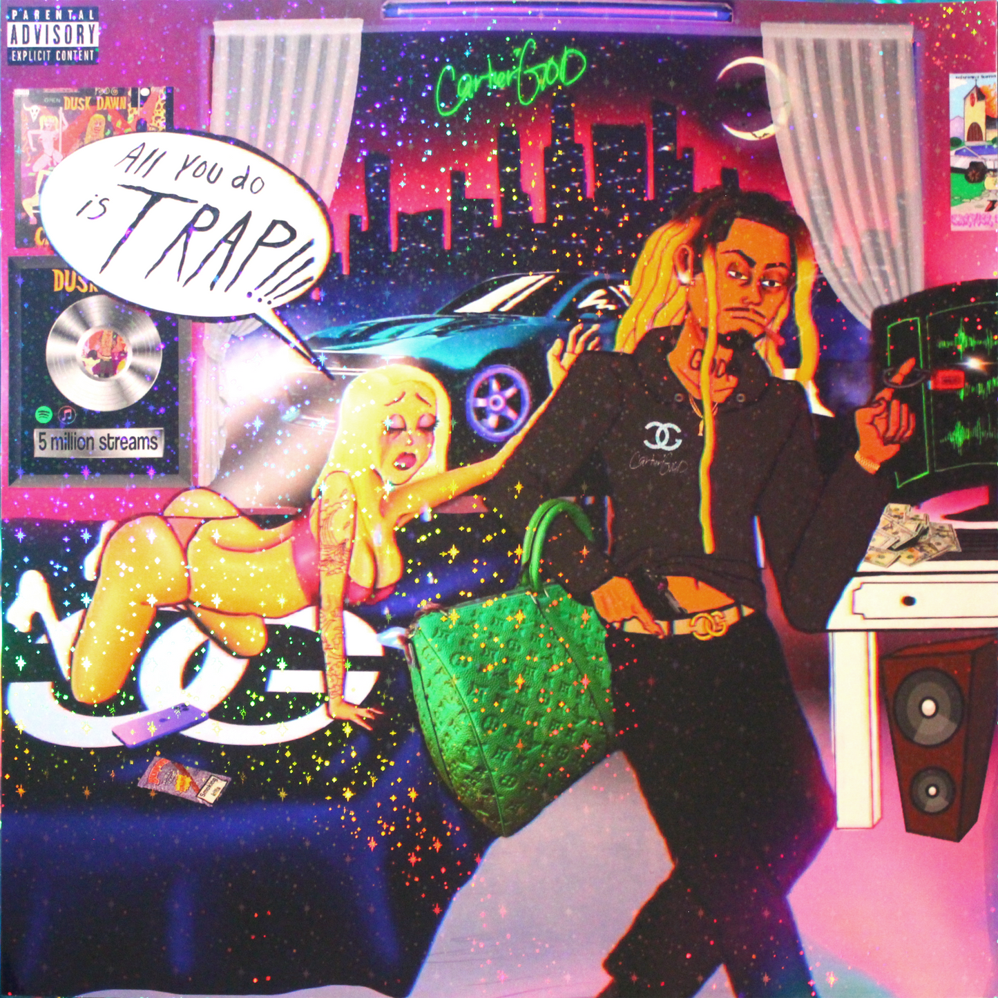 Holographic All You Do Is Trap Poster [18x18in]